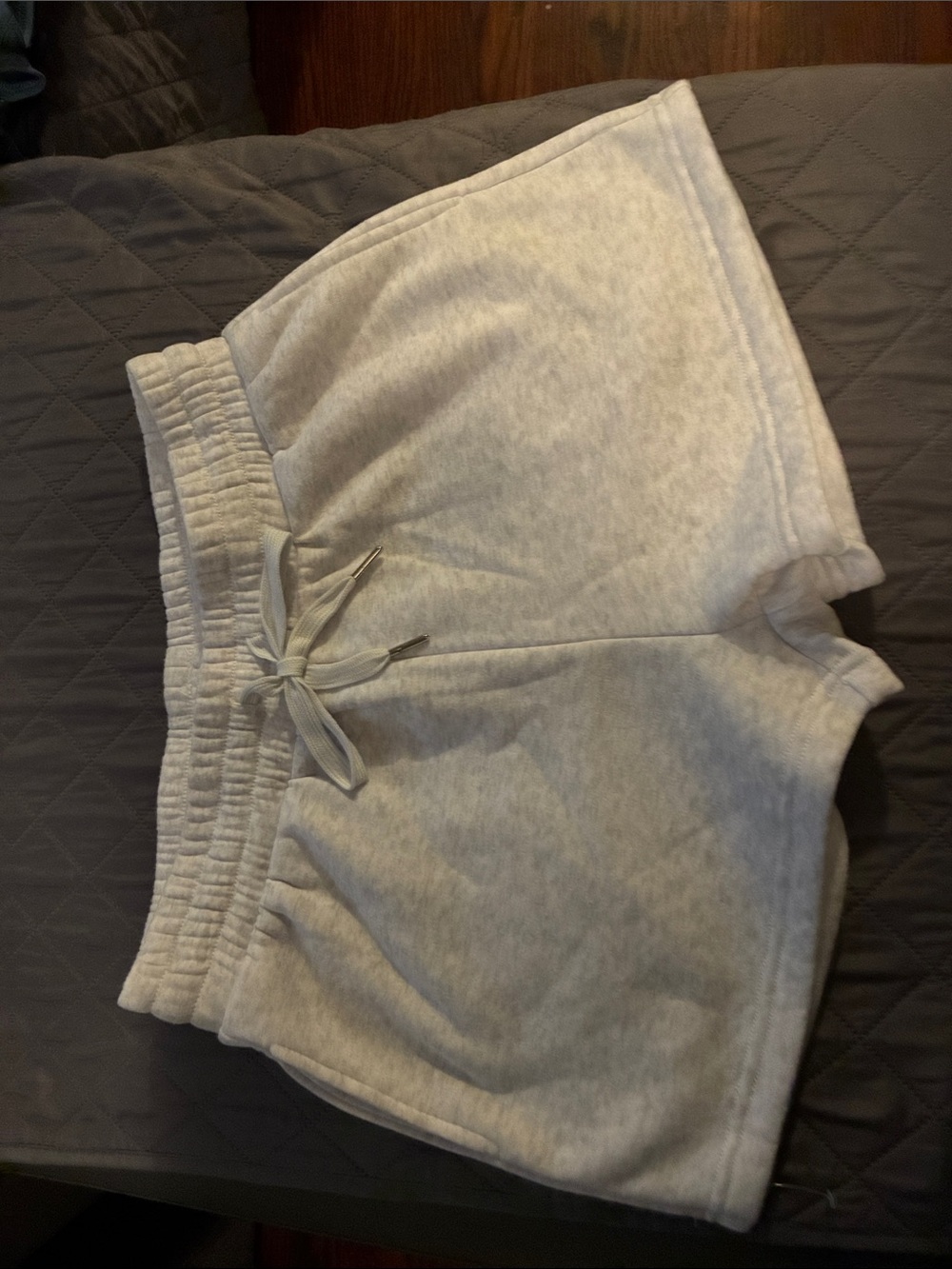 Women's Light Gray Athletic Drawstring Shorts